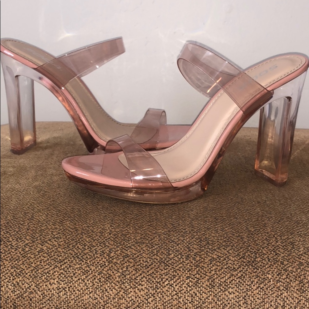 Soda Open Toe Clear Acrylic Platform Heel Sandal